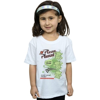 Vêtements Fille T-shirts manches longues Disney Toy Story 4 Pizza Planet Little Green Men Blanc
