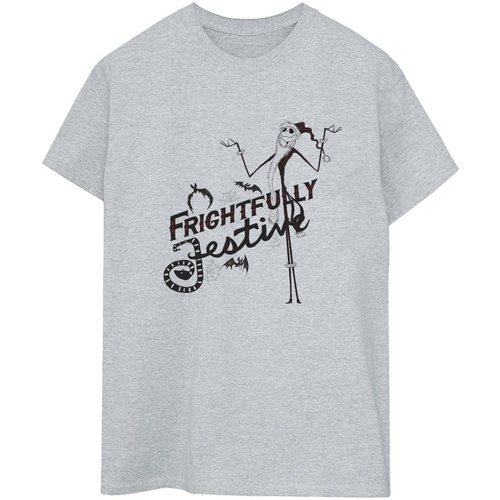 Vêtements Femme T-shirts manches longues Disney The Nightmare Before Christmas Frightfully Festive Gris