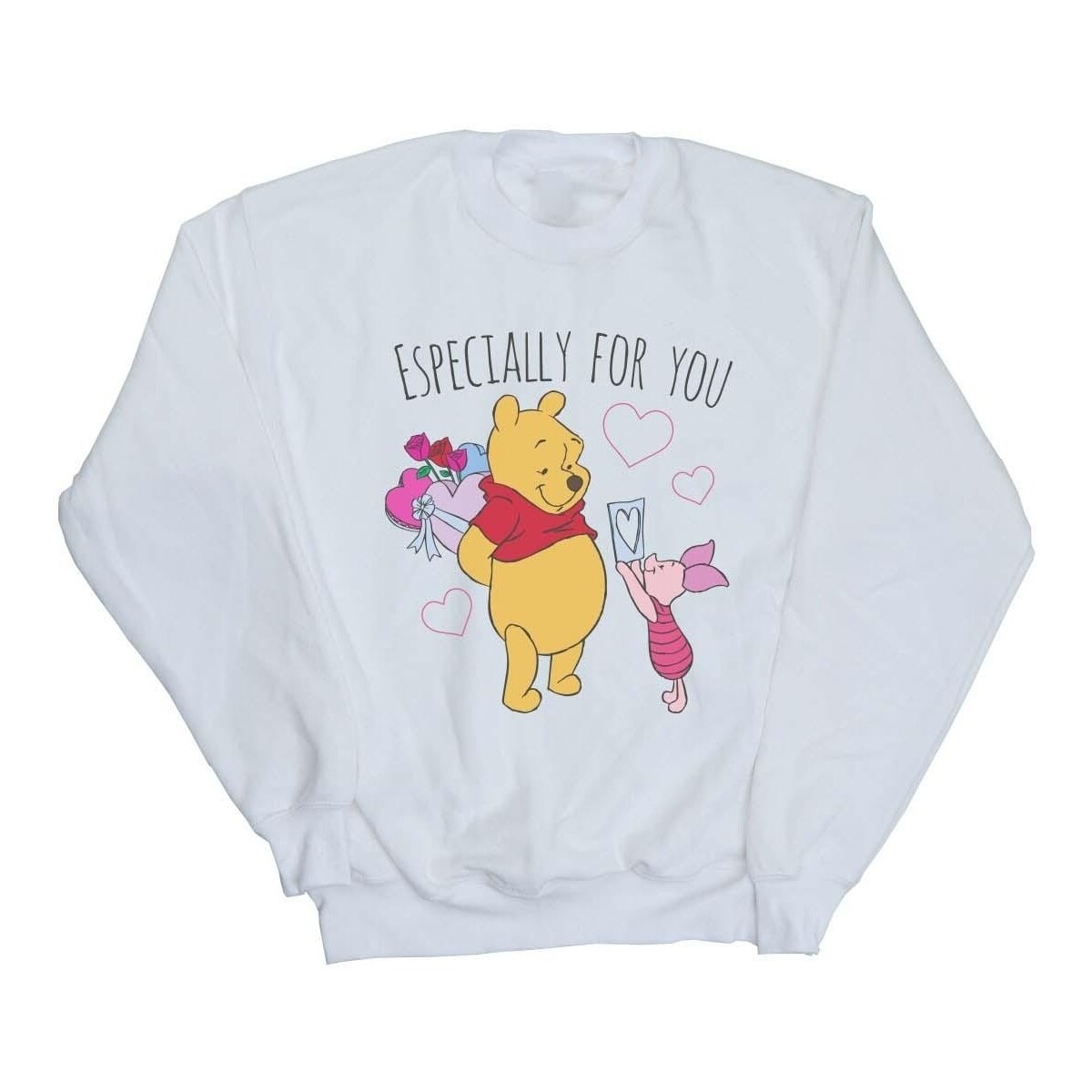 Vêtements Fille Sweats Disney Winnie The Pooh Piglet Valentines Gift Blanc