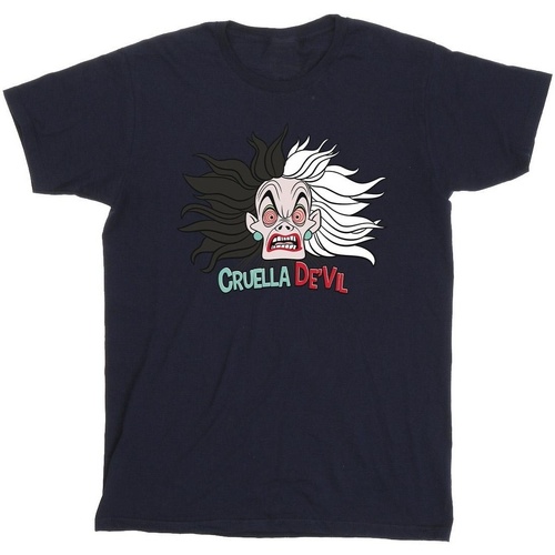 Vêtements Fille T-shirts manches longues Disney 101 Dalmatians Cruella De Vil Crazy Mum Bleu