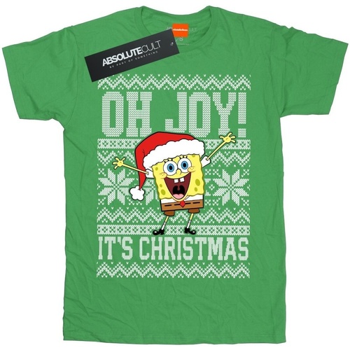 Vêtements Femme T-shirts manches longues Spongebob Squarepants Oh Joy! Christmas Vert
