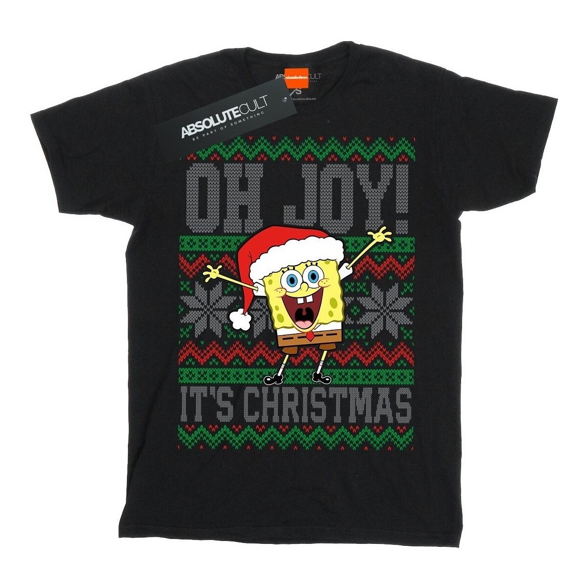 Vêtements Femme T-shirts manches longues Spongebob Squarepants Oh Joy! Christmas Fair Isle Noir