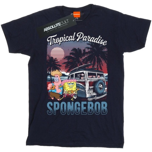 Vêtements Femme T-shirts manches longues Spongebob Squarepants Tropical Paradise Bleu