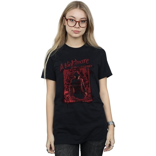 Vêtements Femme T-shirts manches longues A Nightmare On Elm Street Freddy Silhouette Noir