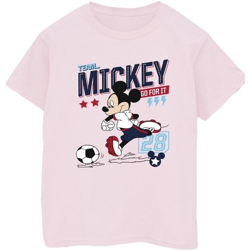 Vêtements Homme T-shirts manches longues Disney Mickey Mouse Team Mickey Football Rouge