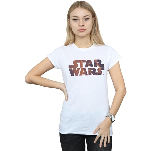 Vêtements Femme T-shirts manches longues Disney Chewbacca Logo Blanc