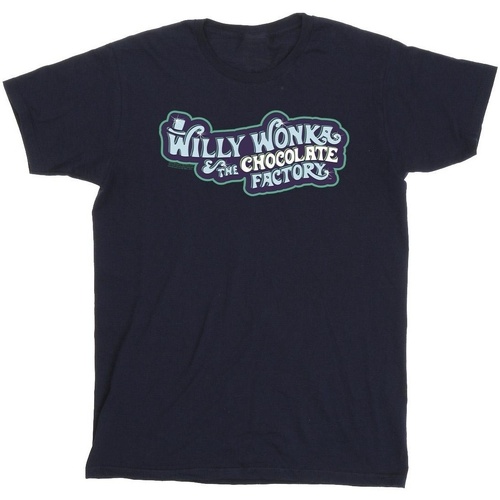 Vêtements Fille T-shirts manches longues Willy Wonka Chocolate Factory Logo Bleu