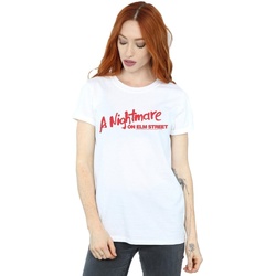 Vêtements Femme T-shirts manches longues A Nightmare On Elm Street Red Logo Blanc