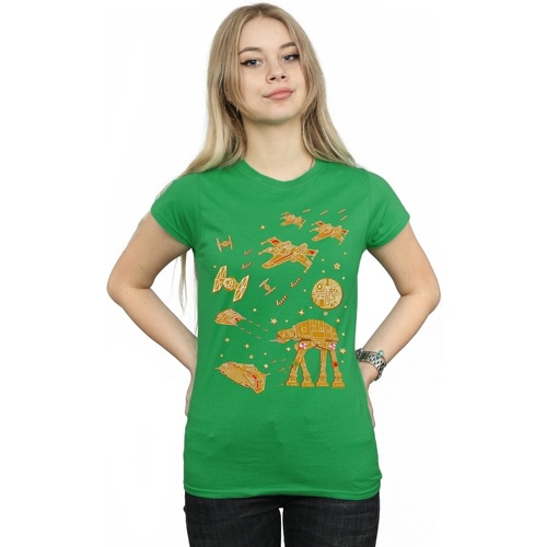 Vêtements Femme T-shirts manches longues Disney Gingerbread Battle Vert
