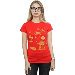 Vêtements Femme T-shirts manches longues Disney Gingerbread Battle Rouge