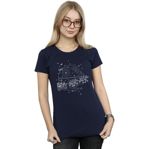 Vêtements Femme T-shirts manches longues Disney Death Star Sleigh Bleu