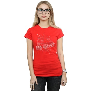 Vêtements Femme T-shirts manches longues Disney Death Star Sleigh Rouge