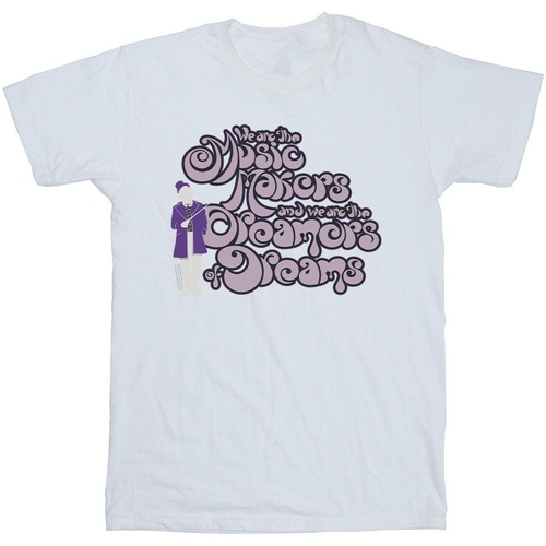 Vêtements Fille T-shirts manches longues Willy Wonka Dreamers Text Blanc