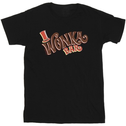 Vêtements Fille T-shirts manches longues Willy Wonka Bar Logo Noir