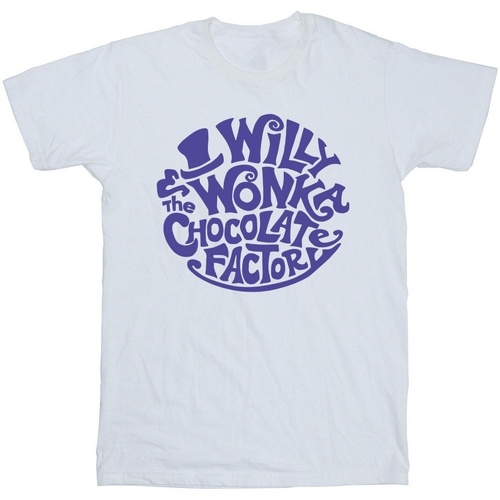 Vêtements Fille T-shirts manches longues Willy Wonka & The Chocolate Fact Typed Logo Blanc