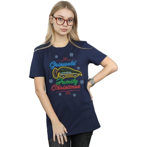Vêtements Femme T-shirts manches longues National Lampoon´s Christmas Va Griswold Family Christmas Bleu