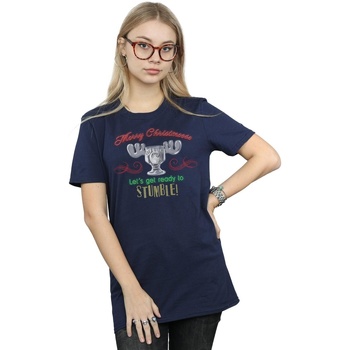 Vêtements Femme T-shirts manches longues National Lampoon´s Christmas Va Moose Head Bleu