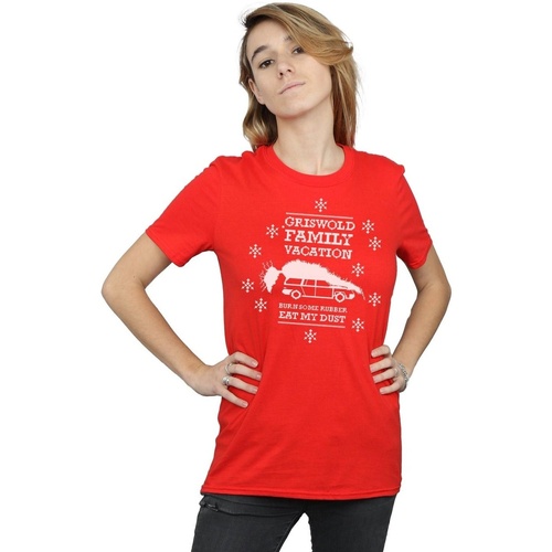 Vêtements Femme T-shirts manches longues National Lampoon´s Christmas Va Eat My Dust Rouge