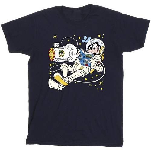 Vêtements Homme T-shirts manches longues Disney Goofy Reading In Space Bleu