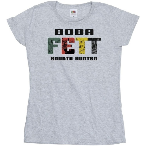 Vêtements Femme T-shirts manches longues Disney Boba Fett Character Logo Gris