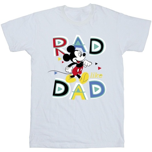 Vêtements Homme T-shirts manches longues Disney Mickey Mouse Rad Dad Blanc