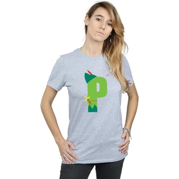 Vêtements Femme T-shirts manches longues Disney Alphabet P Is For Peter Pan Gris