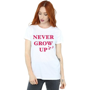 Vêtements Femme T-shirts manches longues Disney Peter Pan Never Grow Up Blanc