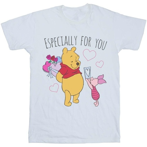 Vêtements Fille T-shirts manches longues Disney Winnie The Pooh Piglet Valentines Gift Blanc