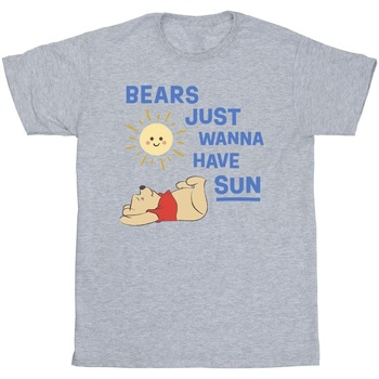 Vêtements Fille T-shirts manches longues Disney Winnie The Pooh Bears Just Wanna Have Sun Gris