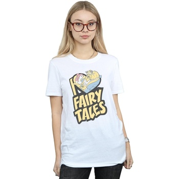 Vêtements Femme T-shirts manches longues Disney Beauty And The Beast I Love Fairy Tales Blanc