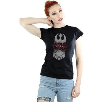 Vêtements Femme T-shirts manches longues Disney The Last Jedi Symbol Crash Noir