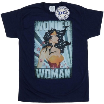 Vêtements Fille T-shirts manches longues Dc Comics Wonder Woman Poster Bleu