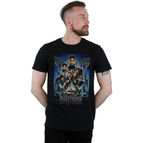 Vêtements Homme T-shirts manches longues Marvel Studios Black Panther Poster Noir