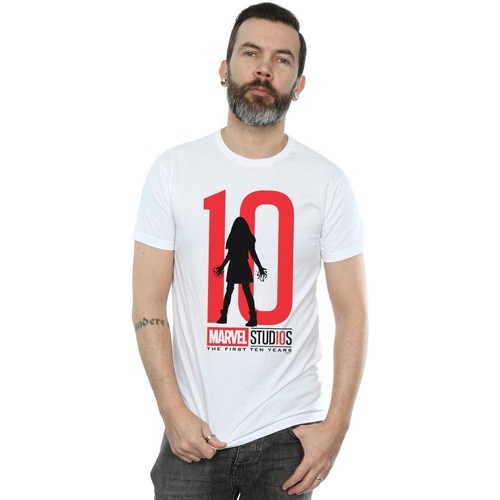 Vêtements Homme T-shirts manches longues Marvel Studios 10 Years Scarlet Witch Blanc