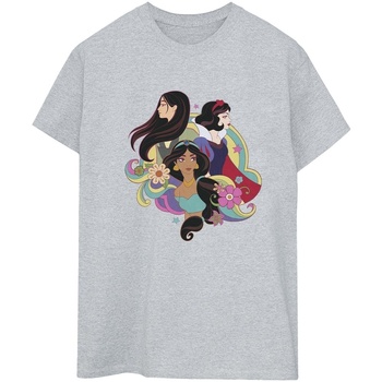 Vêtements Femme T-shirts manches longues Disney Princess Mulan Jasmine Snow White Gris