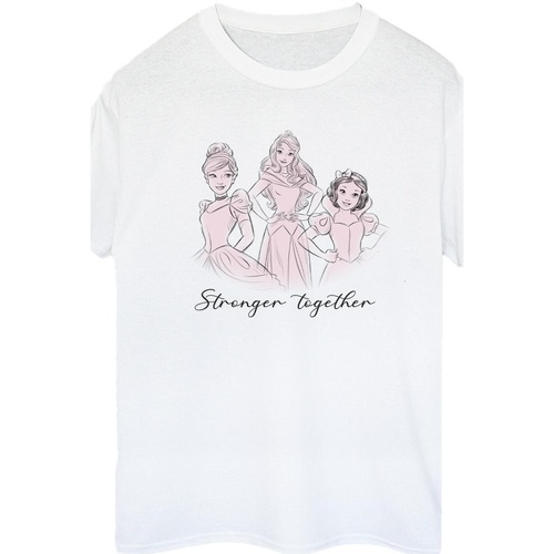 Vêtements Femme T-shirts manches longues Disney Princesses Stronger Together Blanc