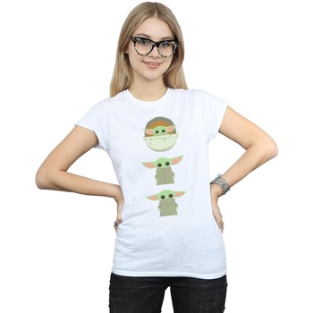Vêtements Femme T-shirts manches longues Disney The Mandalorian The Child Posing Blanc