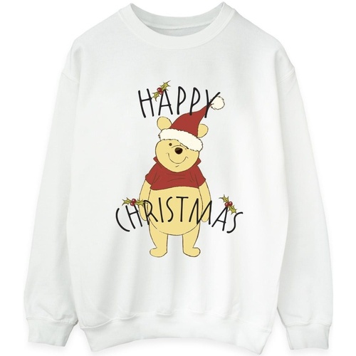 Vêtements Femme Sweats Disney Winnie The Pooh Happy Christmas Holly Blanc