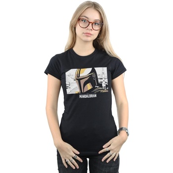 Vêtements Femme T-shirts manches longues Disney The Mandalorian Profile Frame Noir