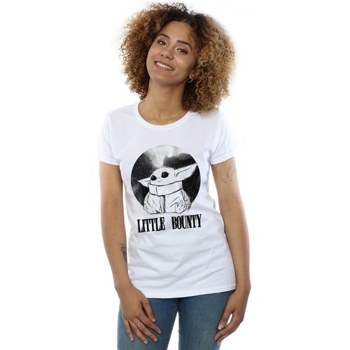 Vêtements Femme T-shirts manches longues Disney The Mandalorian Little Bounty Blanc