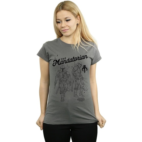 Vêtements Femme T-shirts manches longues Disney The Mandalorian Hunter Profile Multicolore