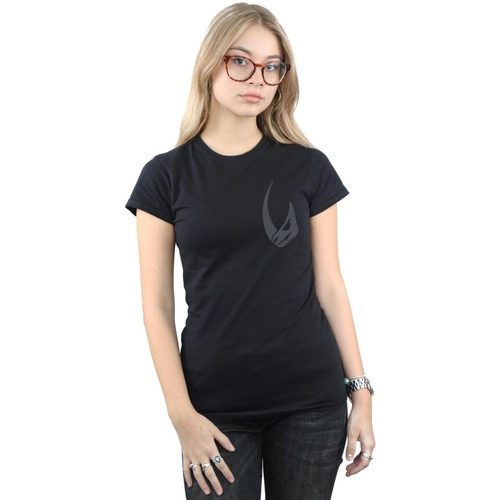 Vêtements Femme T-shirts manches longues Disney The Mandalorian Rhino Emblem Pocket Print Noir