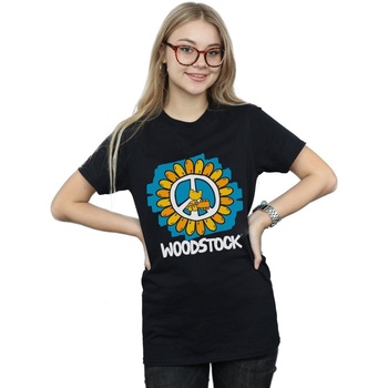Vêtements Femme T-shirts manches longues Woodstock Flower Peace Noir