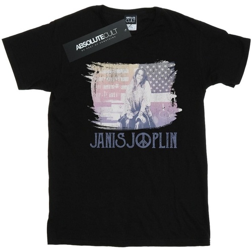Vêtements Femme T-shirts manches longues Janis Joplin Stove Flag Noir