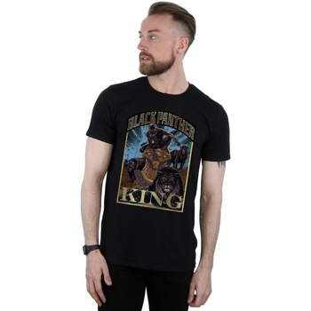 Vêtements Homme T-shirts manches longues Marvel Black Panther Homage Noir