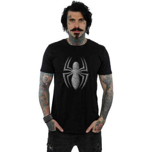 Vêtements Homme T-shirts manches longues Marvel Spider-Man Web Logo Noir