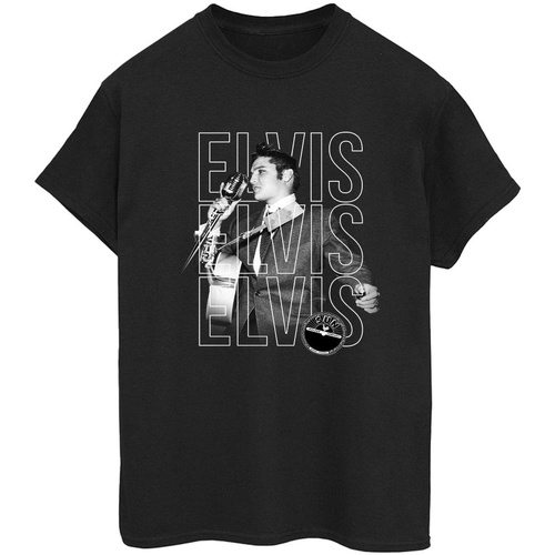 Vêtements Femme T-shirts manches longues Elvis Triple Logo Portrait Noir