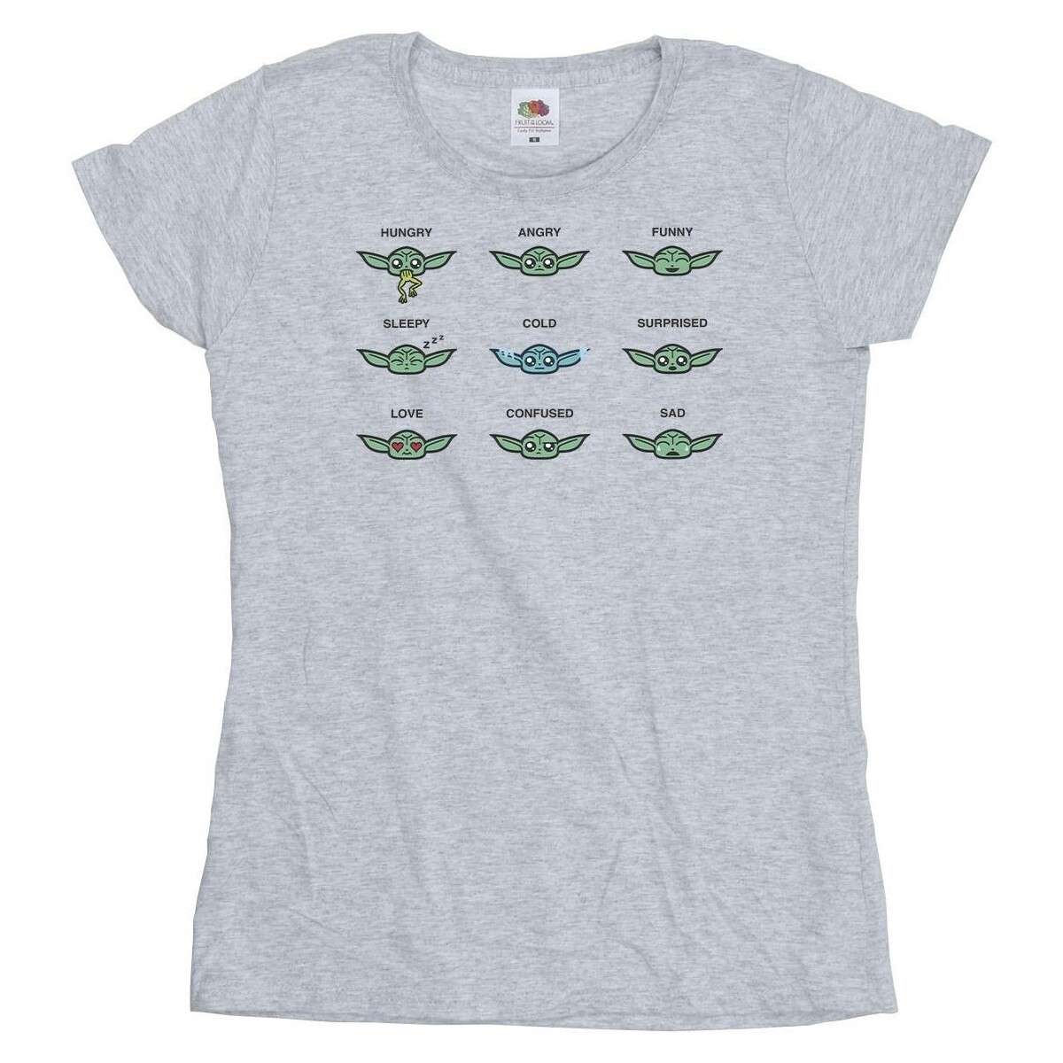 Vêtements Femme T-shirts manches longues Disney Mandalorian Grogu Mood Gris