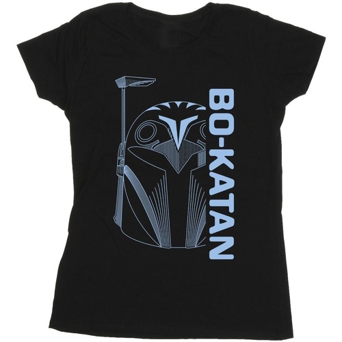 Vêtements Femme T-shirts manches longues Disney The Mandalorian Bo Katan Helm Noir