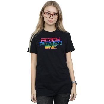 Vêtements Femme T-shirts manches longues Ready Player One Rainbow Logo Noir